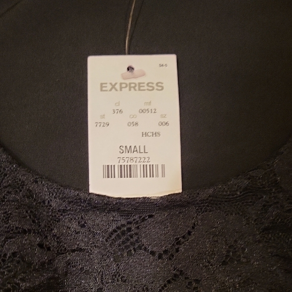 Express Black Lace Ruffle Top - Picture 3 of 5